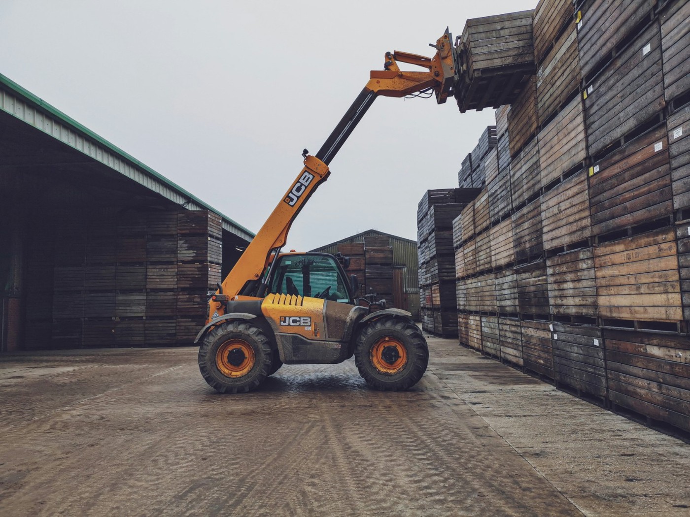 Telehandler at an industrial worksite